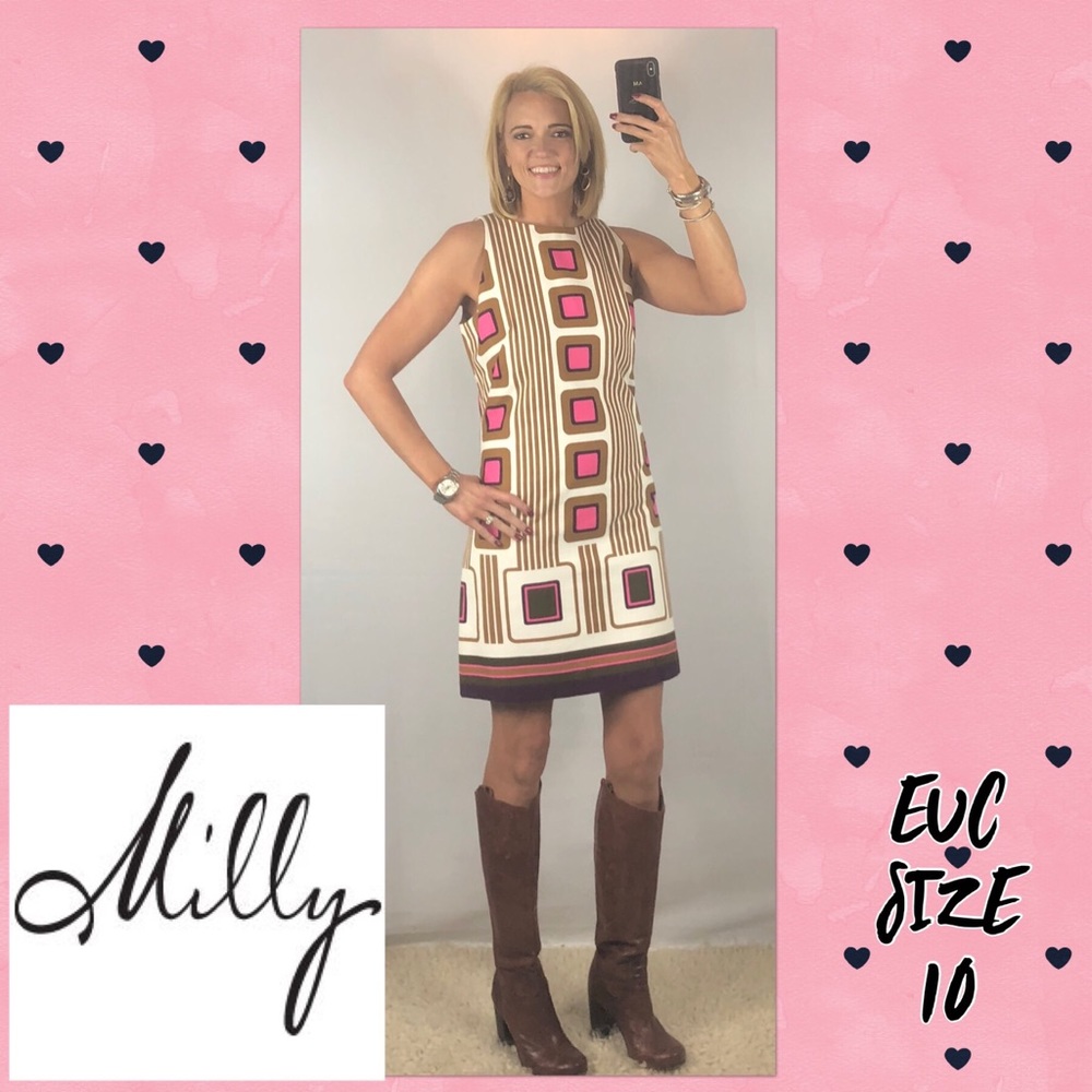 Original Milly Color block Shift Dress Size 10